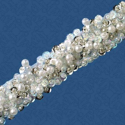 Wedding Bridal Gold W Ivory Pearl & Rhinestone Necklace Earrings Set /17794 