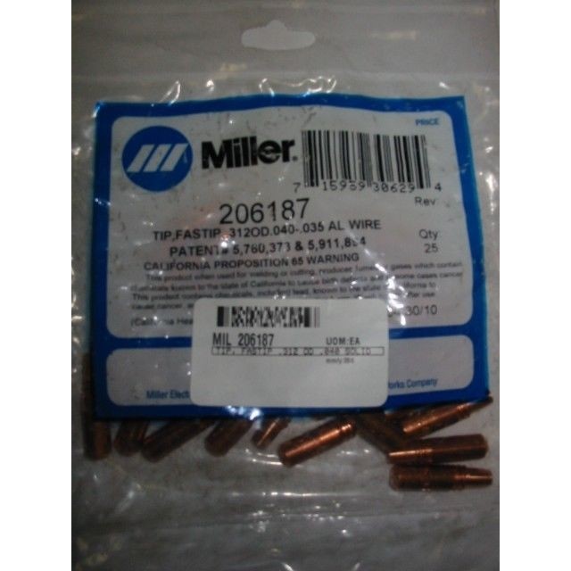 206187 Contact Tip Miller Electric PK25 0.040 in