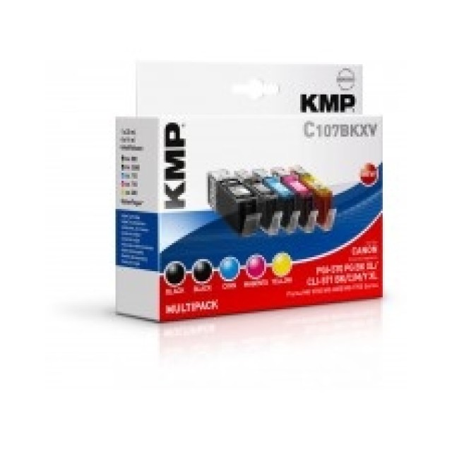 KMP C107BKXV Schwarz Cyan Magenta Gelb Tintenpatrone Tinte MULTIPACK  ersetzt Canon PGI-570PGBK XL CLI-571BK/C/M/Y mit Chip - Future-X AT