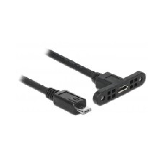 Tragant 0.25m Micro-USB B B Männlich Schwarz USB Kabel 2.0 Micro-B Buchse  zum Einbau Stecker 25cm - Future-X AT